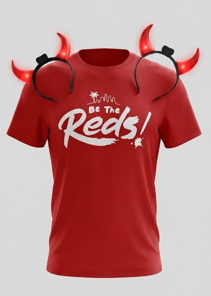BE THE REDS! 🔴 Bundle Set — T-Shirt + LED Devil Horns